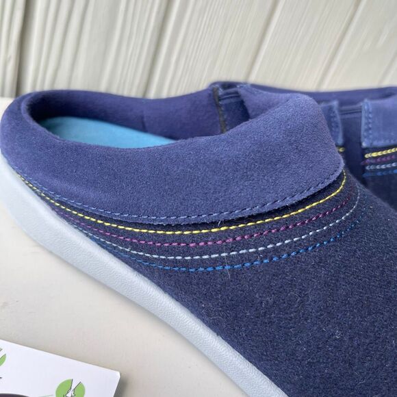 Revitalign Eden Wool Suede Orthopedic Slip-On Clog Navy Grey SZ 9B NWOB - Picture 6 of 12